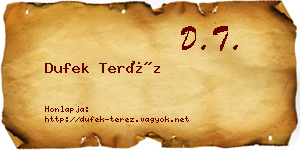 Dufek Teréz névjegykártya