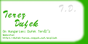 terez dufek business card